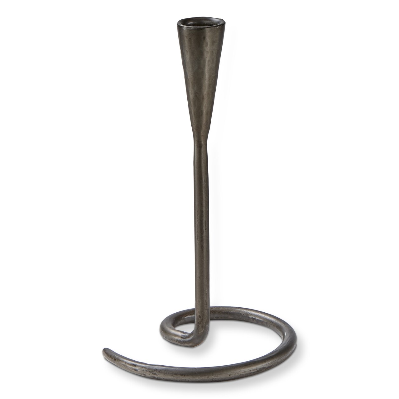 Loop Grey Metal Taper Candle Holder Small 5.5L x 5.0W x 9.0H inches